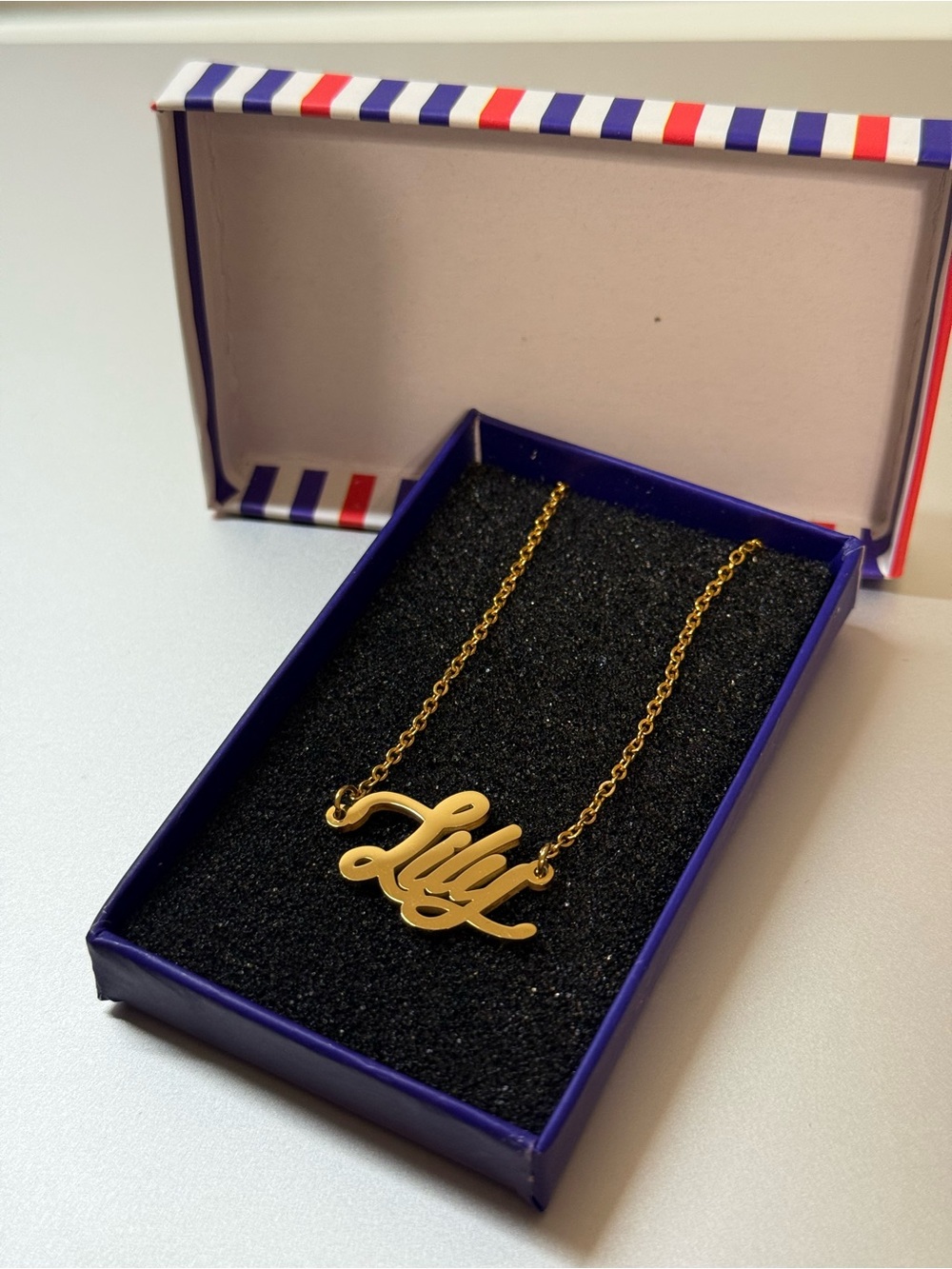 18k Gold Plated Lily Name Necklace